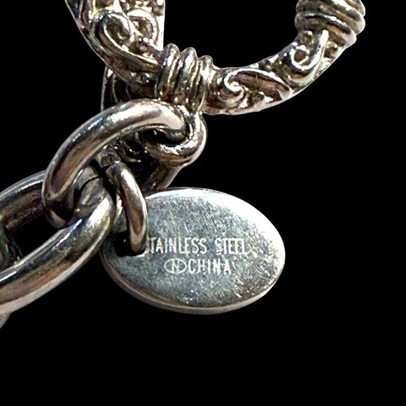 Lourdes Blessed 5 Crosses Religious Faith Bracelet Stainless Steel Silver Tone - Picture 5 of 9